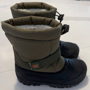 Kids Waterproof Winter Boots - Green and Black